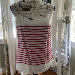 Banana Republic tank style blouse red white & blue